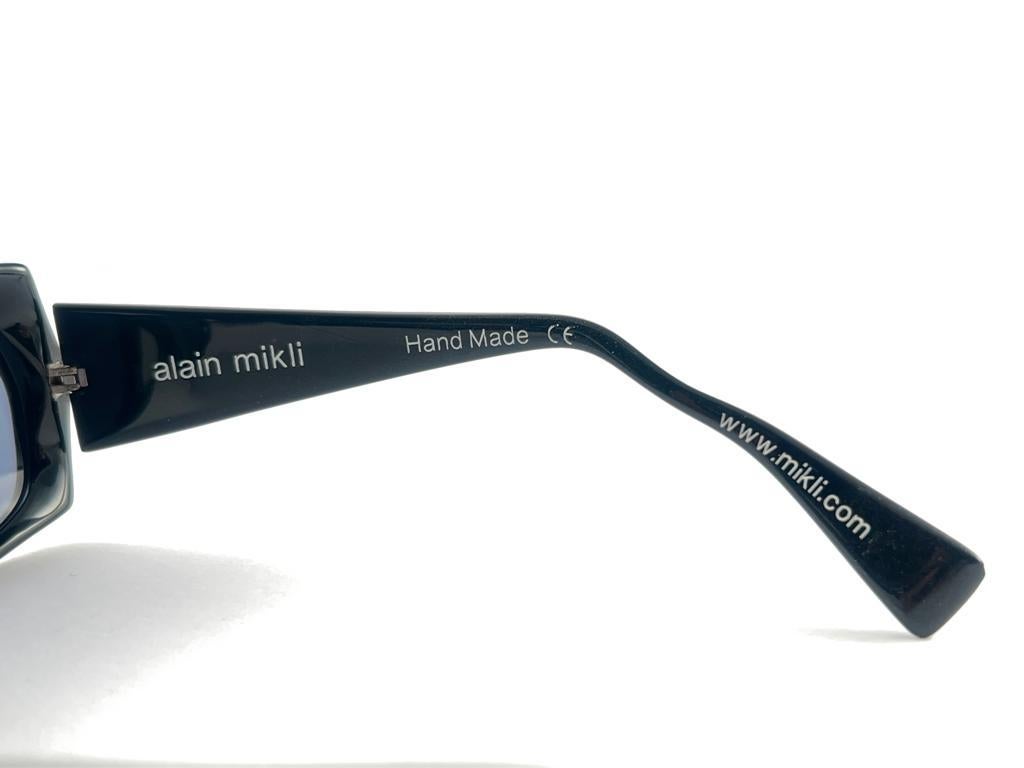 New Vintage Rare Alain Mikli Polarized Cat 03 Black France Sunglasses 1990's For Sale 4