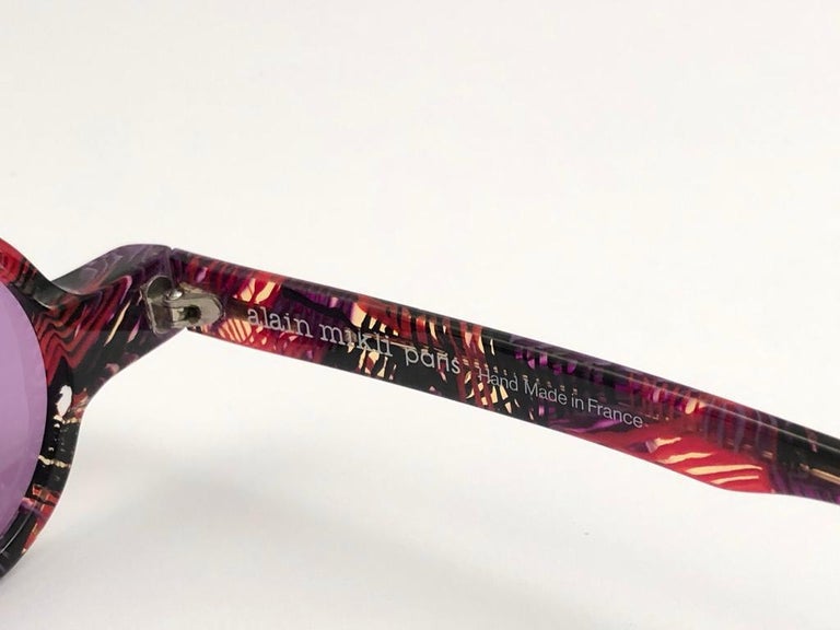Alain Mikli Paris Round Pink Metal Frame Sunglasses - Women\'s Fashion Accessory NEW VINTAGE ALAIN MIKLI 0150 ROUND PINK TONES LENSES  main image 4