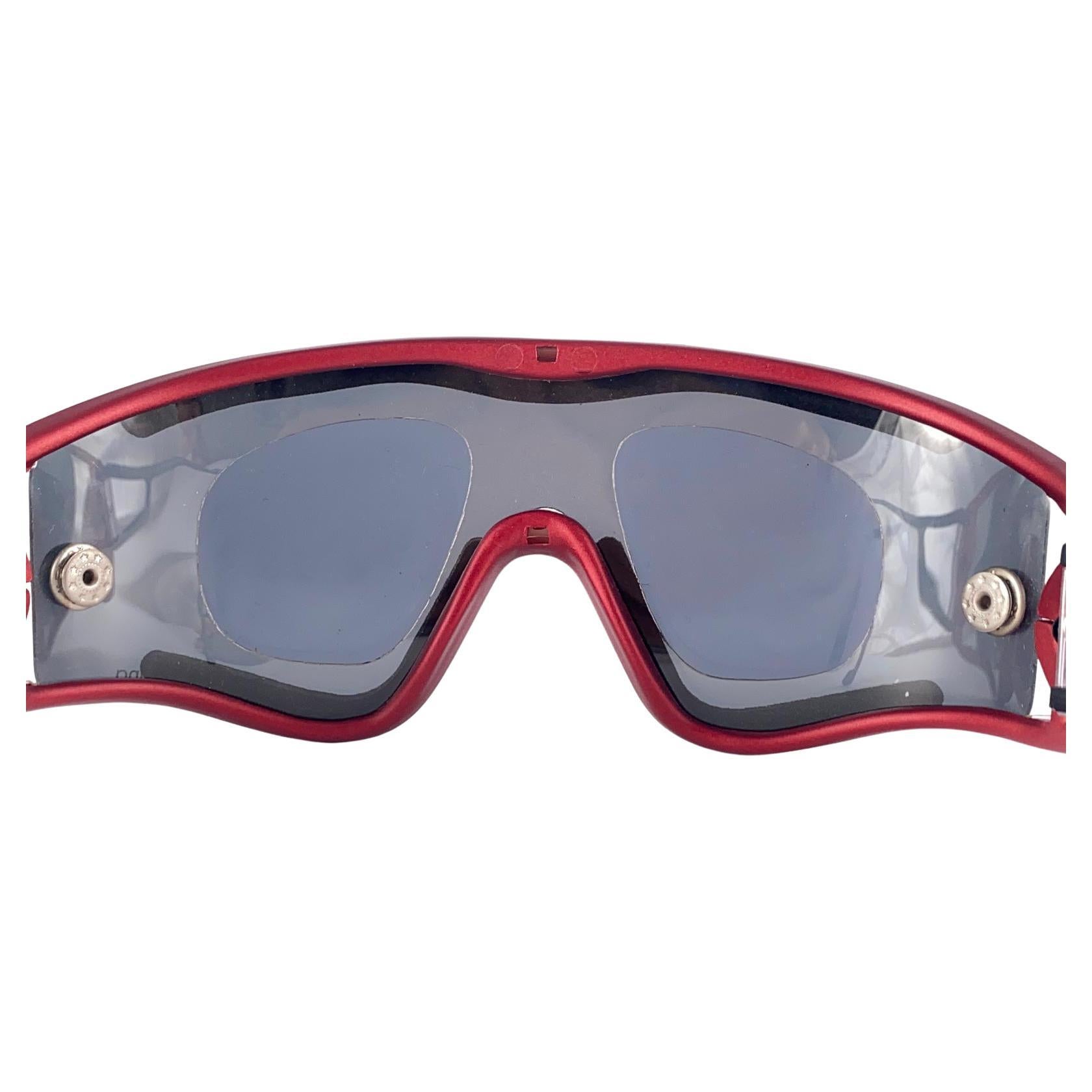 Grigio New Vintage Rare Alpina Pro Sport Optic Mono Lens Sunglasses 1980's Germany in vendita