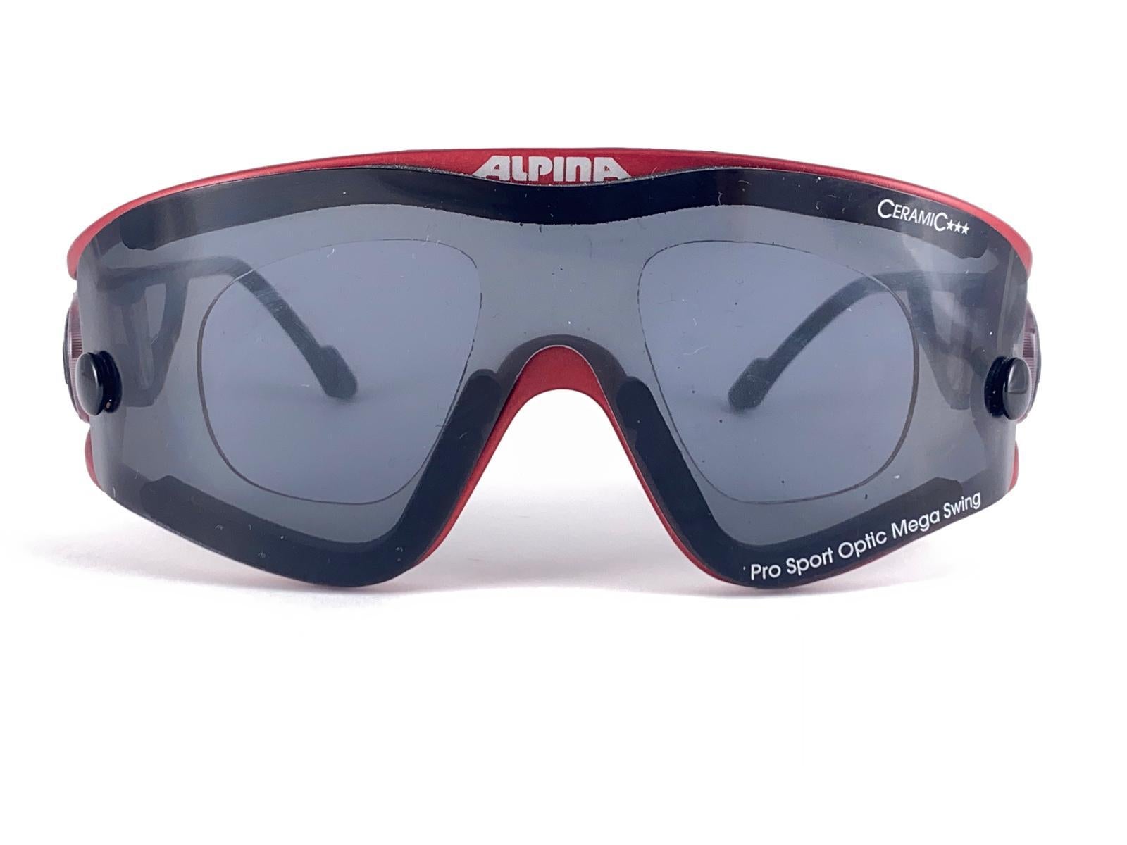 New Vintage Rare Alpina Pro Sport Optic Mono Lens Sunglasses 1980's Germany in vendita 3