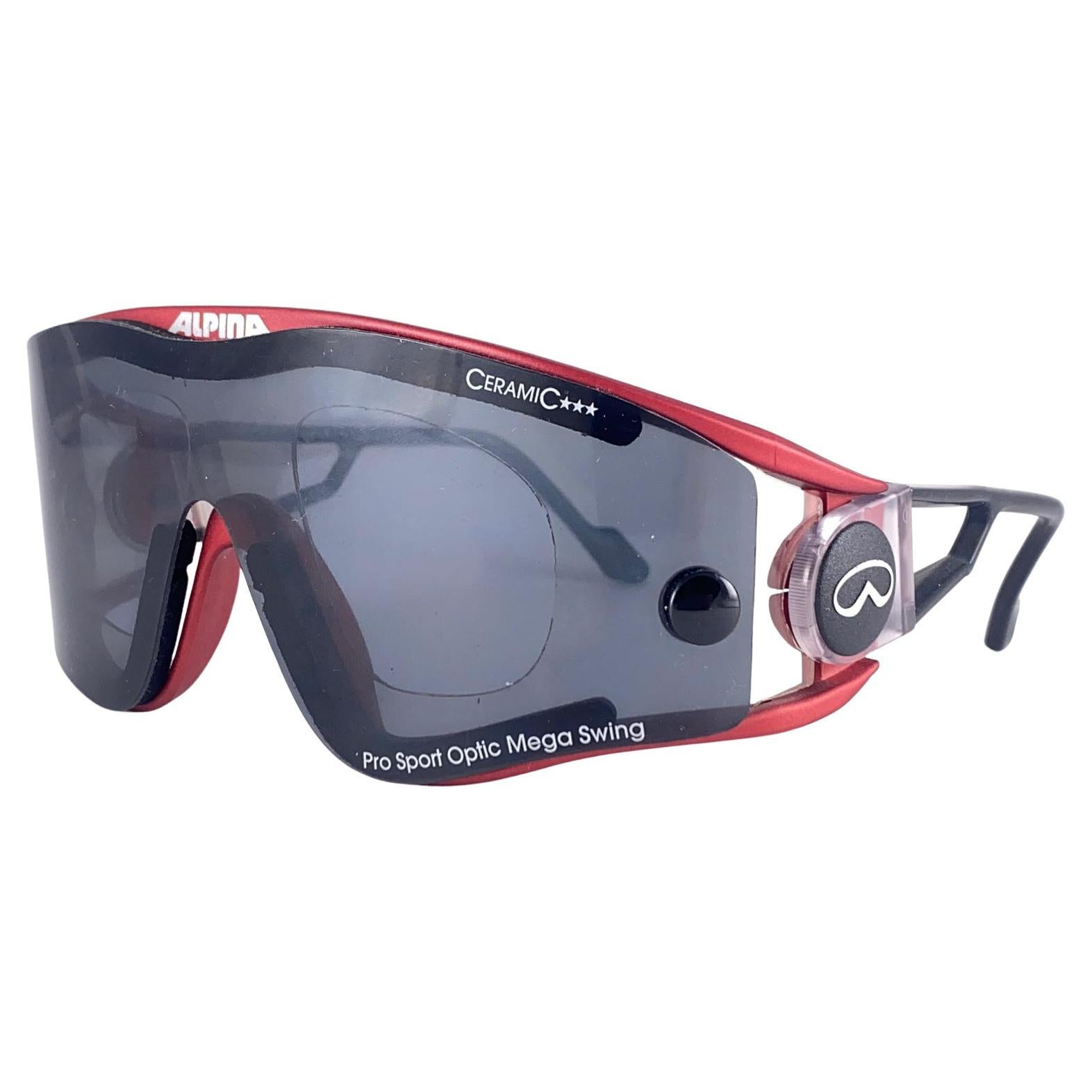 New Vintage Rare Alpina Pro Sport Optic Mono Lens Sunglasses 1980's Germany in vendita