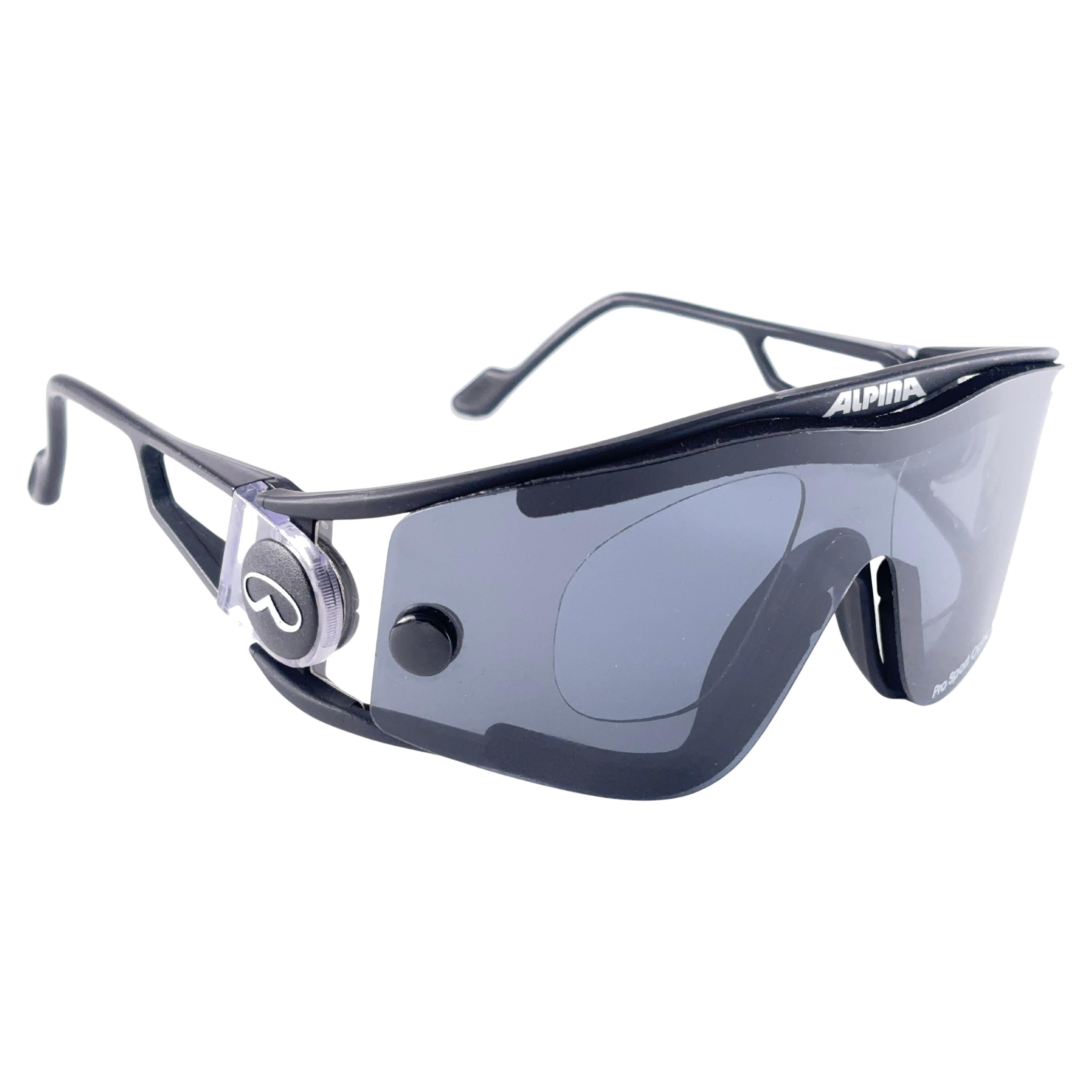 Seltene Alpina Pro Sport Optic Mono Lens-Sonnenbrille, Vintage, 1980er Jahre, Deutschland, neu im Angebot
