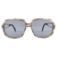 New Vintage Rare Menrad M 501 Funky Translucent Grey & Silver 70's Sunglasses