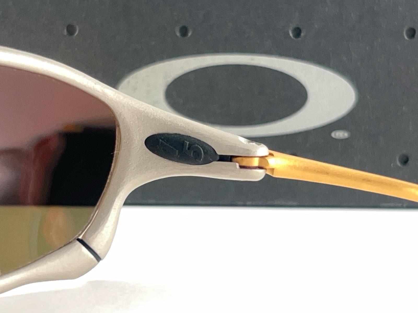 Neu Vintage Seltene Eichenholz Romeo XX 24 K Gold Iridium-Lenses 1999 Sonnenbrille  im Angebot 10