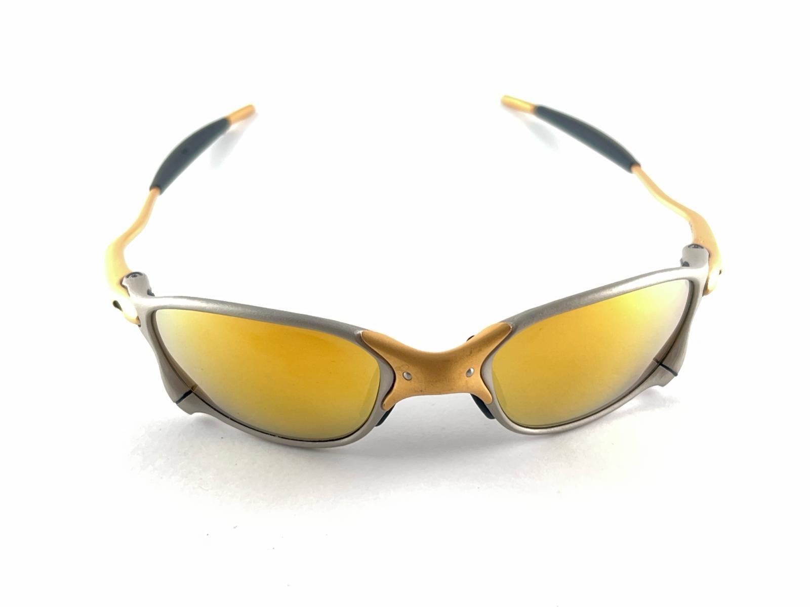 Neu Vintage Seltene Eichenholz Romeo XX 24 K Gold Iridium-Lenses 1999 Sonnenbrille  im Angebot 4