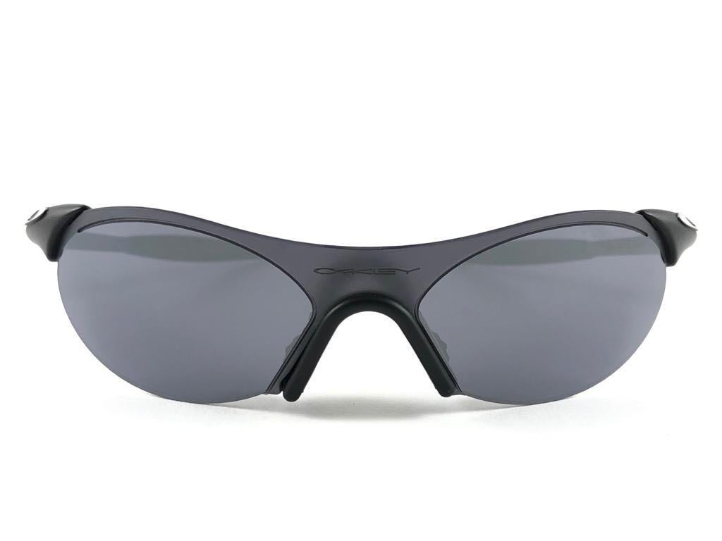 Noir Oakley Sports - Lunettes de soleil vintage rares, noires et mates, neuves, taille 0,4, 1999