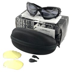 Neu Vintage Seltene Oakley Sports JAWBONE 04 207 Matte Schwarze 2000er Sonnenbrille
