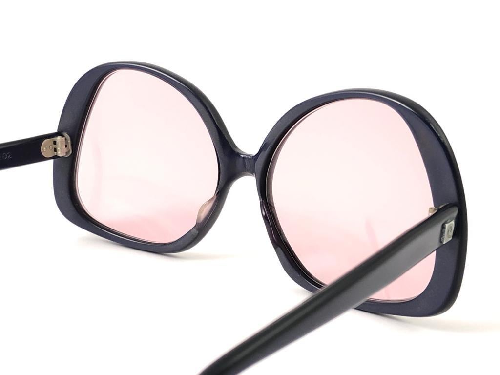 Women's or Men's New Vintage Rare Pierre Cardin Dark Blue Oversized 1960's sunglasses