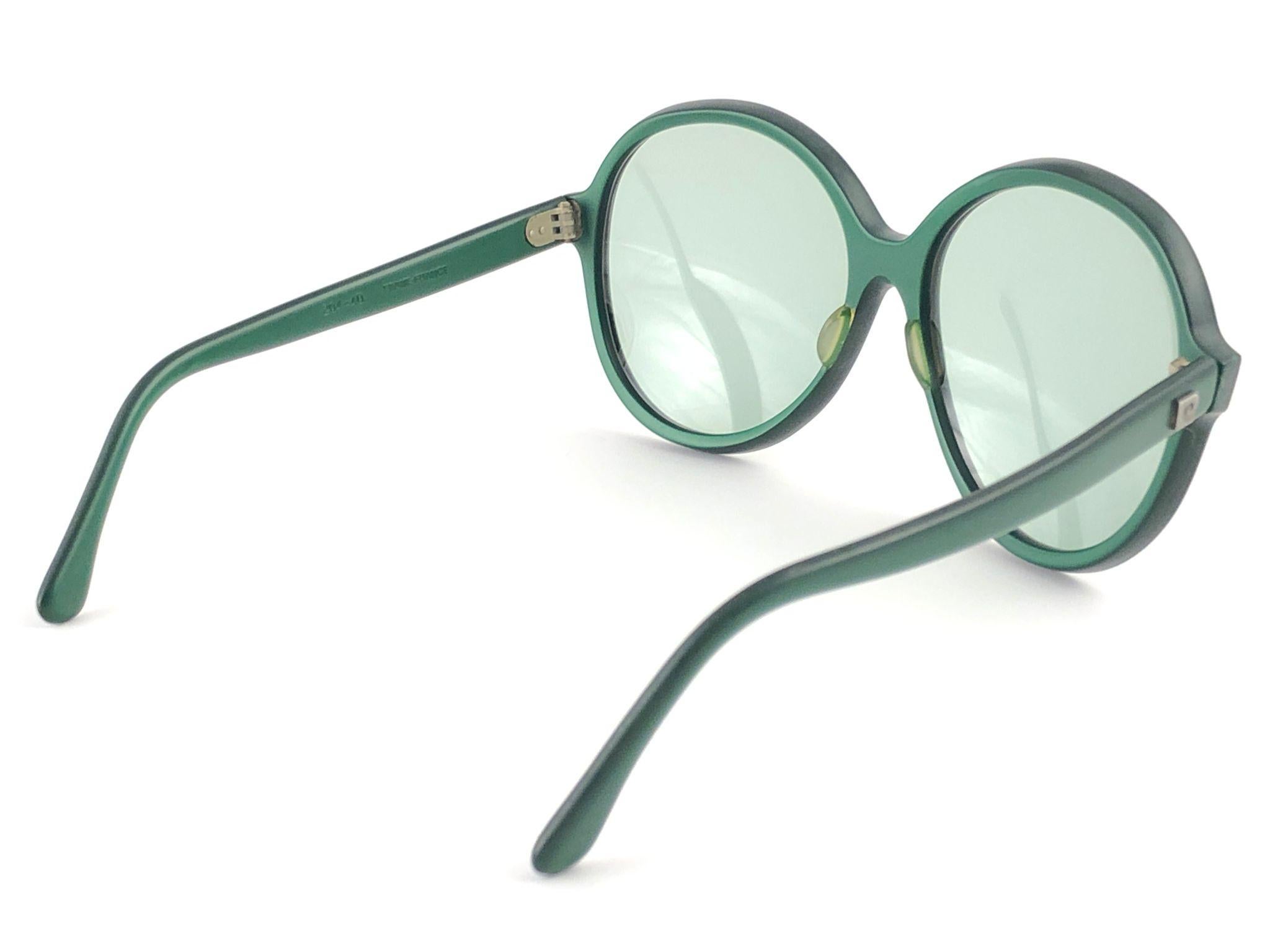 New Vintage Rare Pierre Cardin Dark Green Oversized 1960's sunglasses For Sale 1