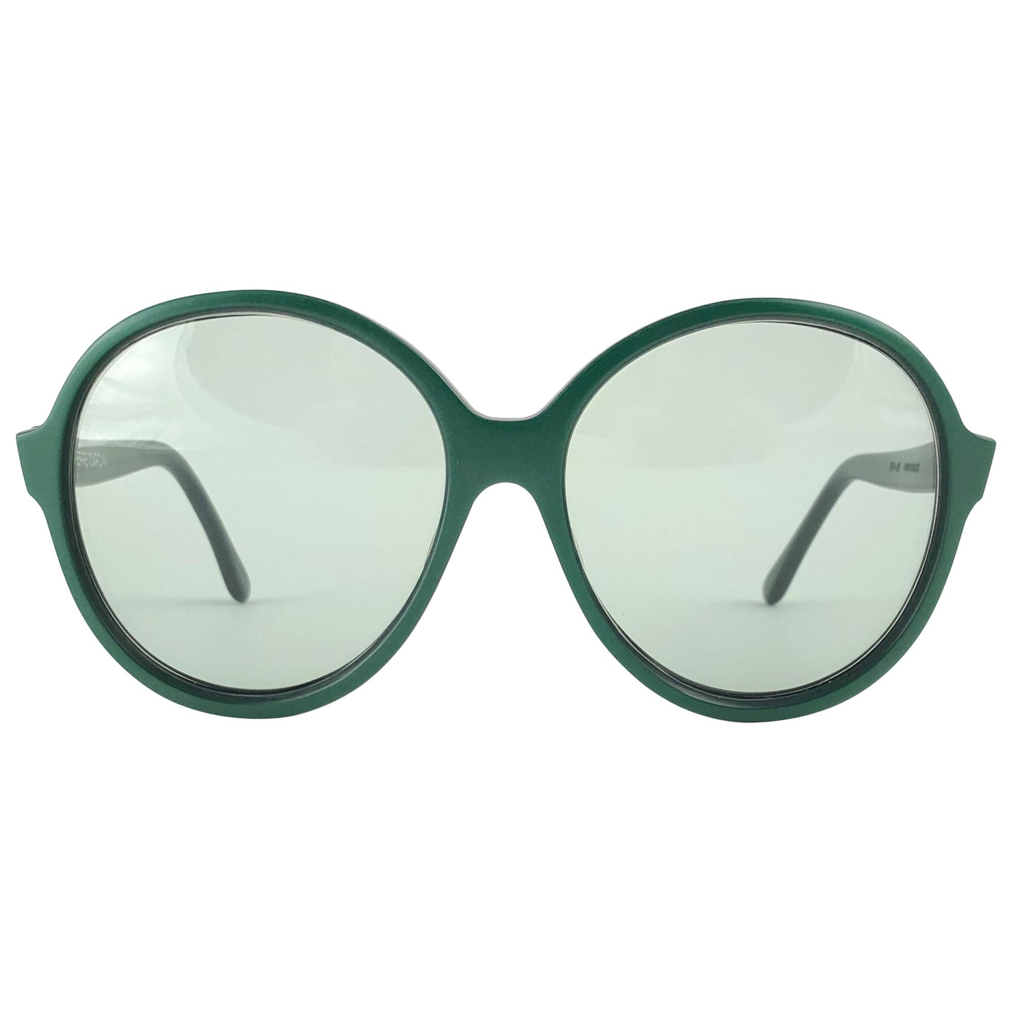 New Vintage Rare Pierre Cardin Dark Green Oversized 1960's sunglasses For Sale