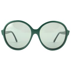 Nuevas Gafas de sol Vintage Raras Pierre Cardin Verde Oscuro Sobredimensionadas Años 60