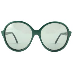 New Retro Rare Pierre Cardin Dark Green Oversized 1960's sunglasses