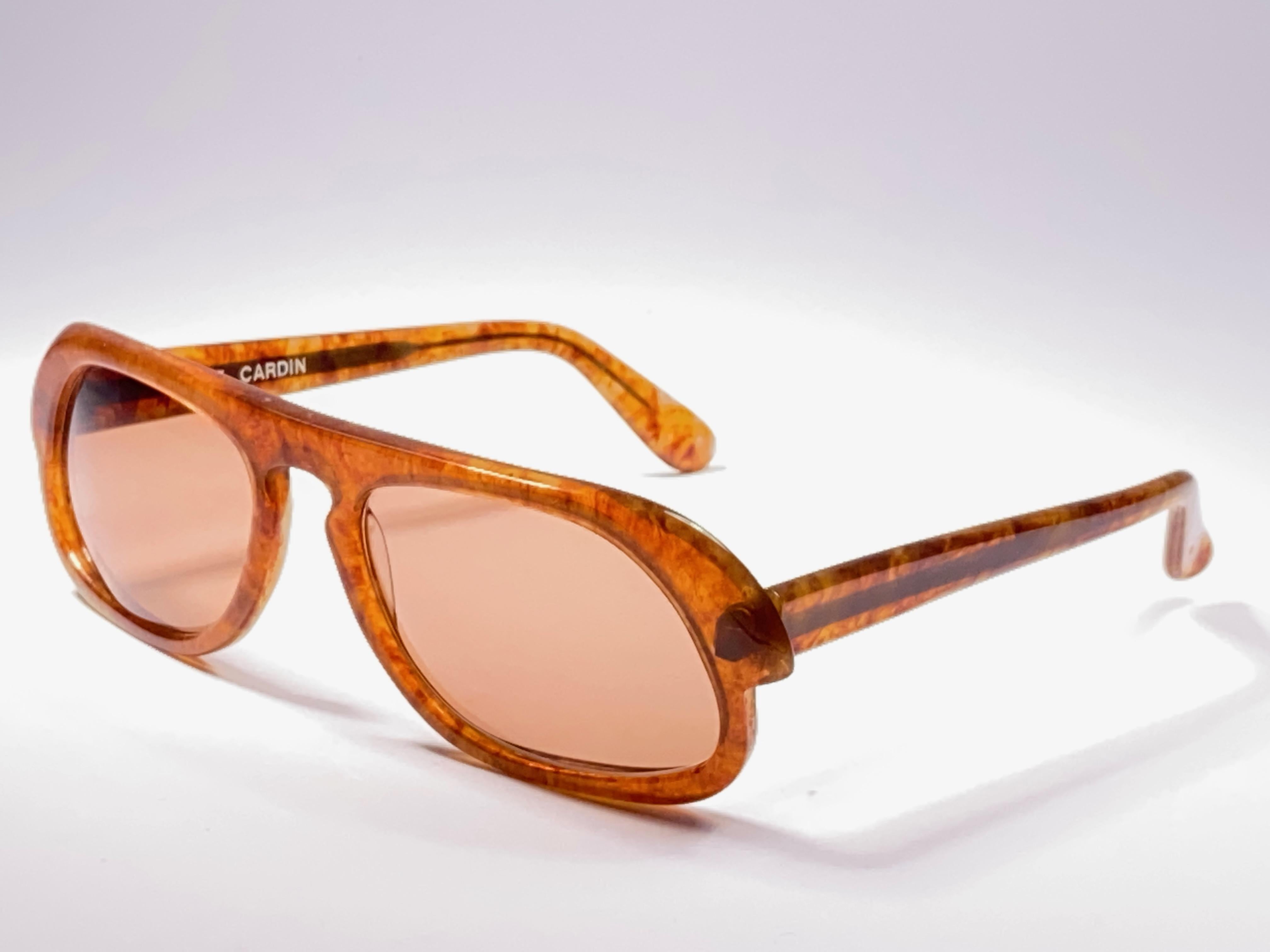 New Vintage Rare Pierre Cardin Honey Tortoise Brown Solid Lens 1960's sunglasses In New Condition In Baleares, Baleares
