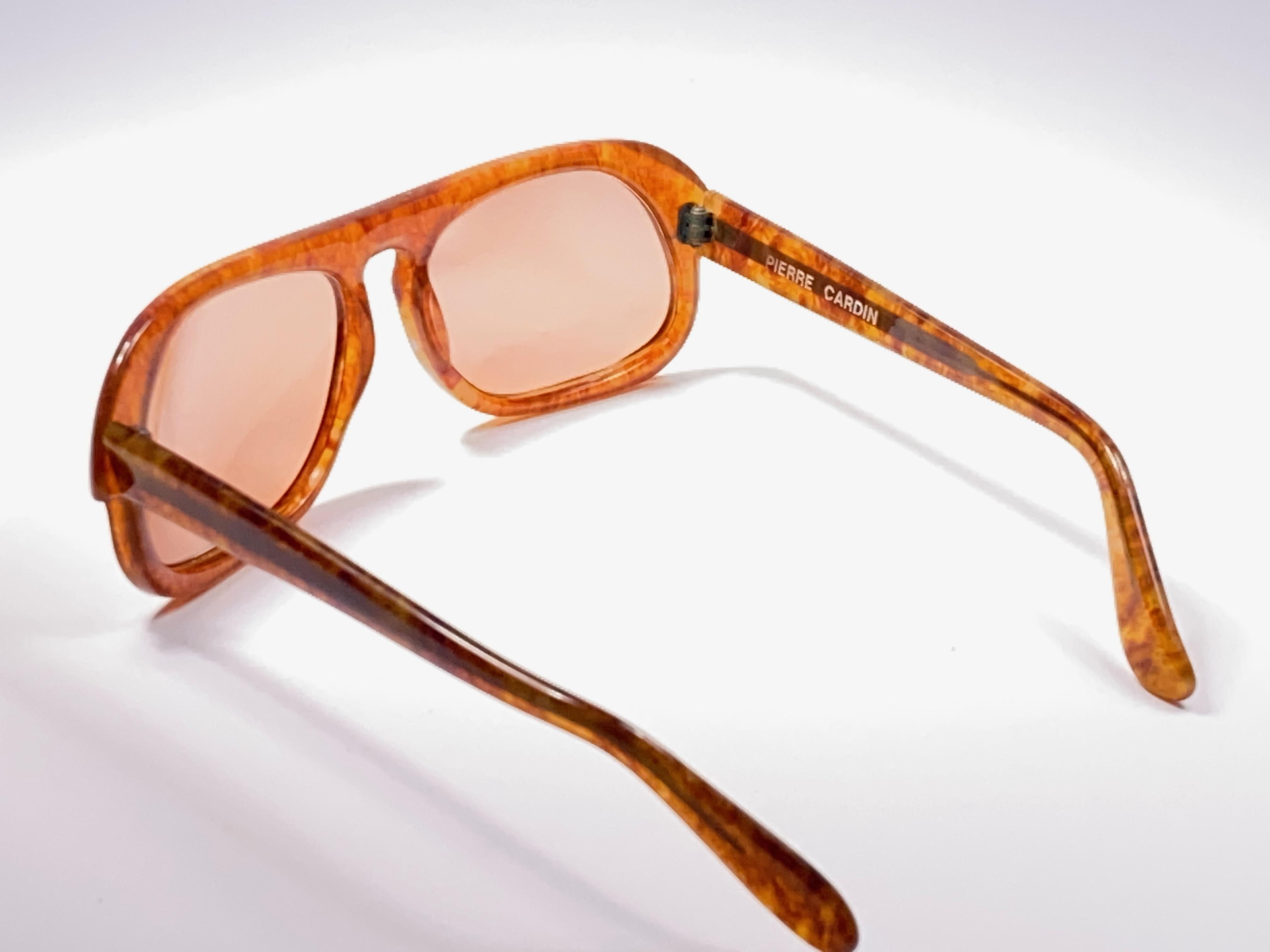 Women's or Men's New Vintage Rare Pierre Cardin Honey Tortoise Brown Solid Lens 1960's sunglasses