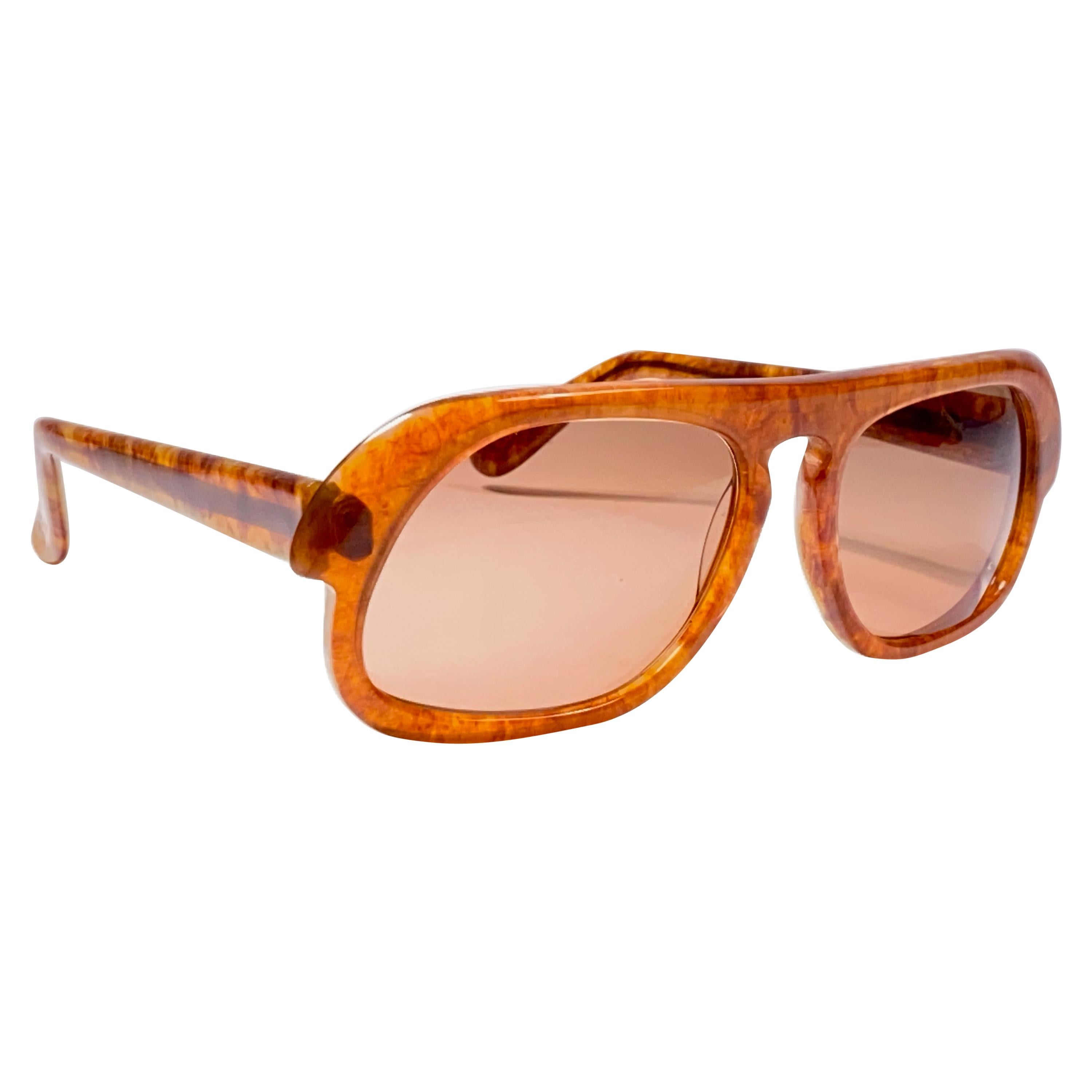 New Vintage Rare Pierre Cardin Honey Tortoise Brown Solid Lens 1960's sunglasses