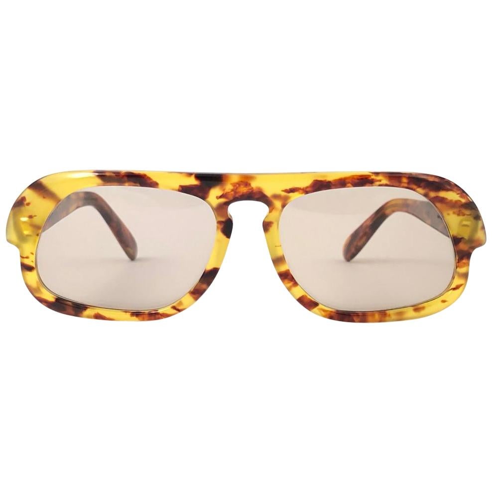 New Vintage Rare Pierre Cardin Light Tortoise Brown Solid Lens 1960's sunglasses