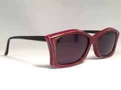 New Vintage Rare Pierre Marly Tropic Burgundy Avantgarde 1960 Sunglasses