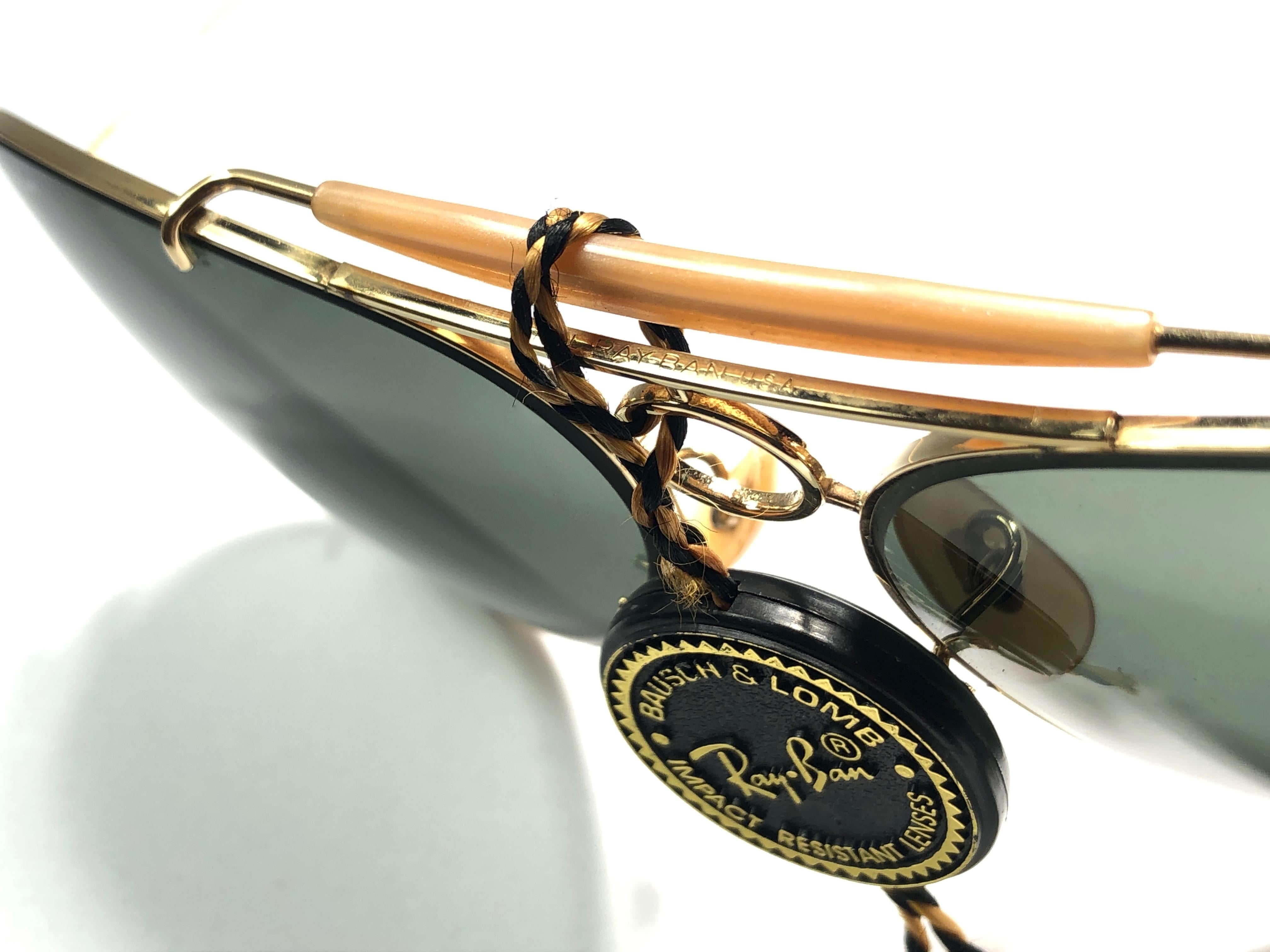 Black New Vintage Rare Ray Ban  Shooter 65Mm G15 Large Lenses  B&L Sunglasses Frame 