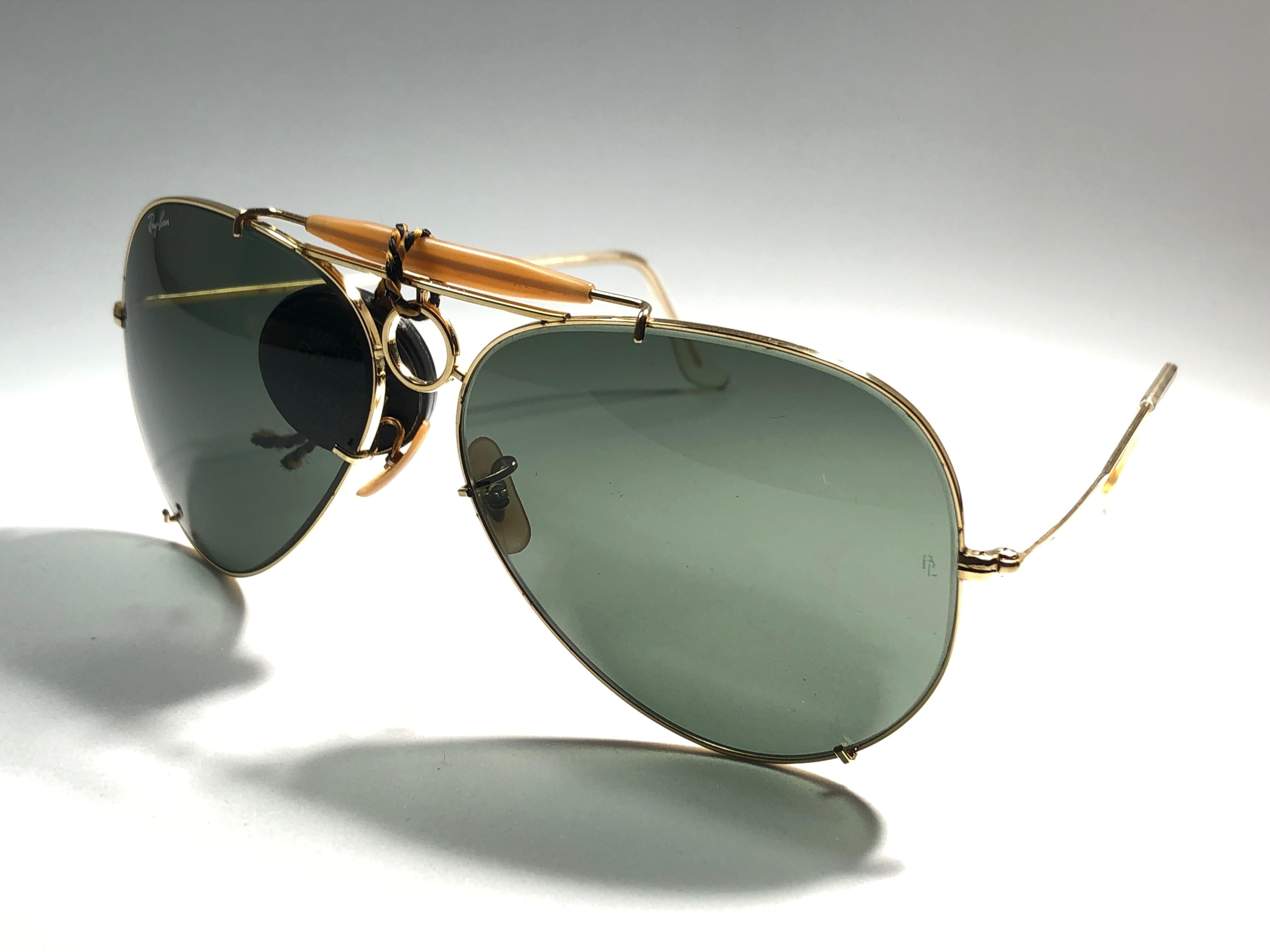 New Vintage Rare Ray Ban  Shooter 65Mm G15 Large Lenses  B&L Sunglasses Frame  In Excellent Condition In Baleares, Baleares