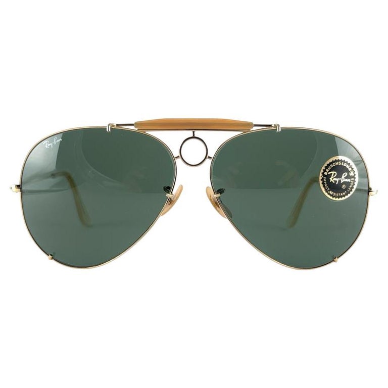 New Vintage Rare Ray Ban Shooter 65Mm G15 Large Lenses B&L Sunglasses Frame  For Sale at 1stDibs