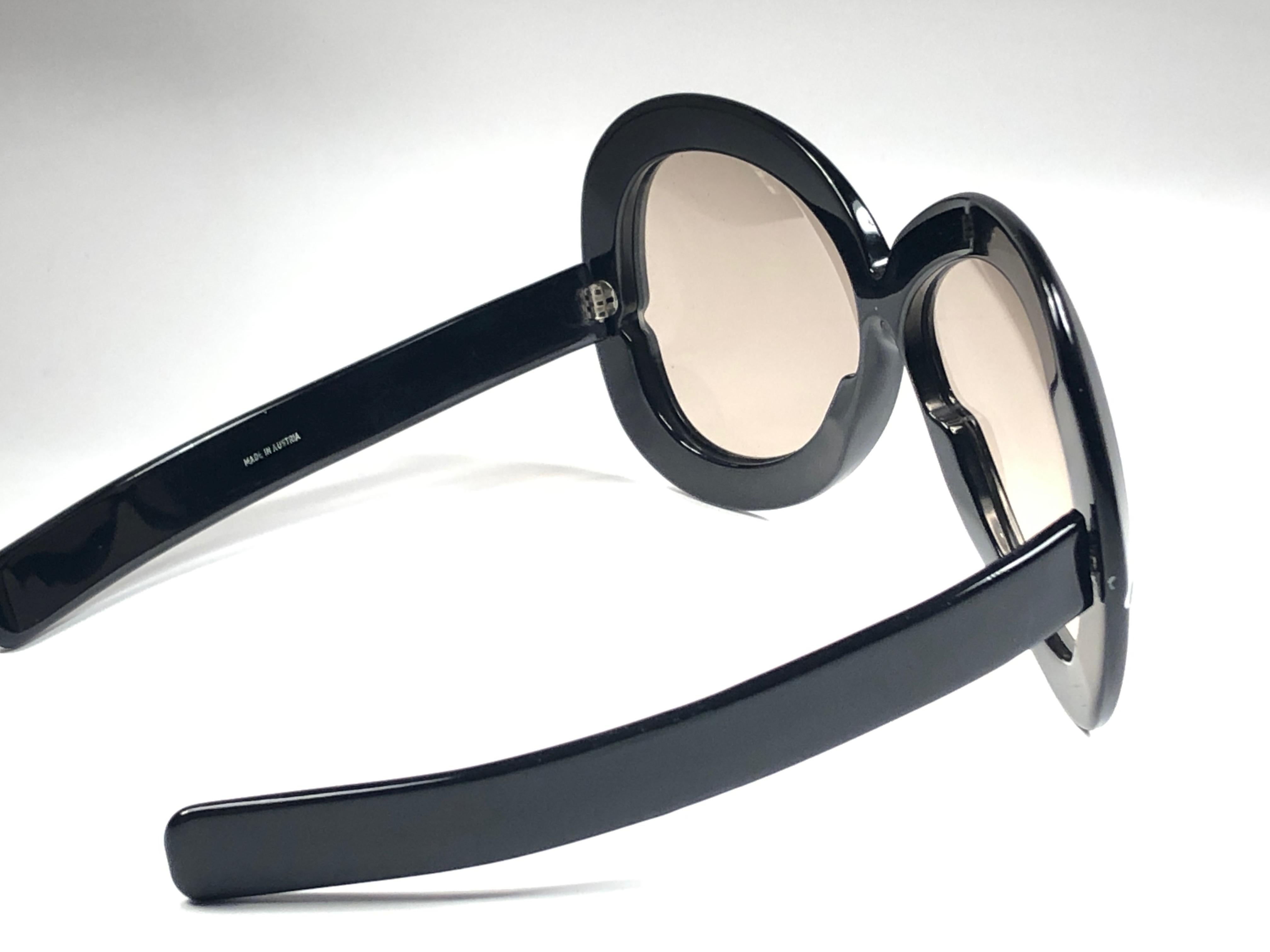 Women's or Men's New Vintage Rare Silhouette Futura 561 Black Collector Item 1970 Sunglasses 