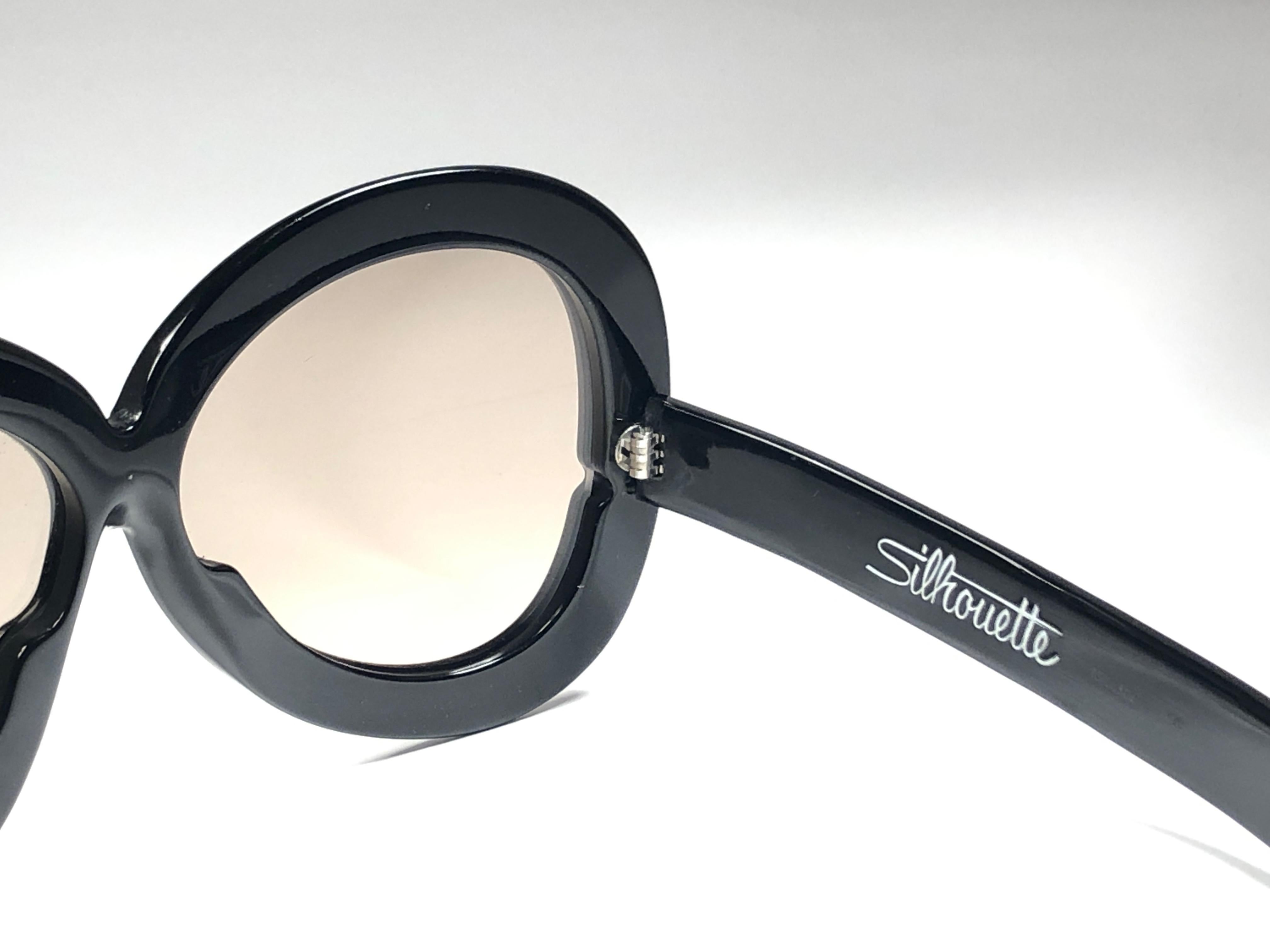 New Vintage Rare Silhouette Futura 561 Black Collector Item 1970 Sunglasses  1