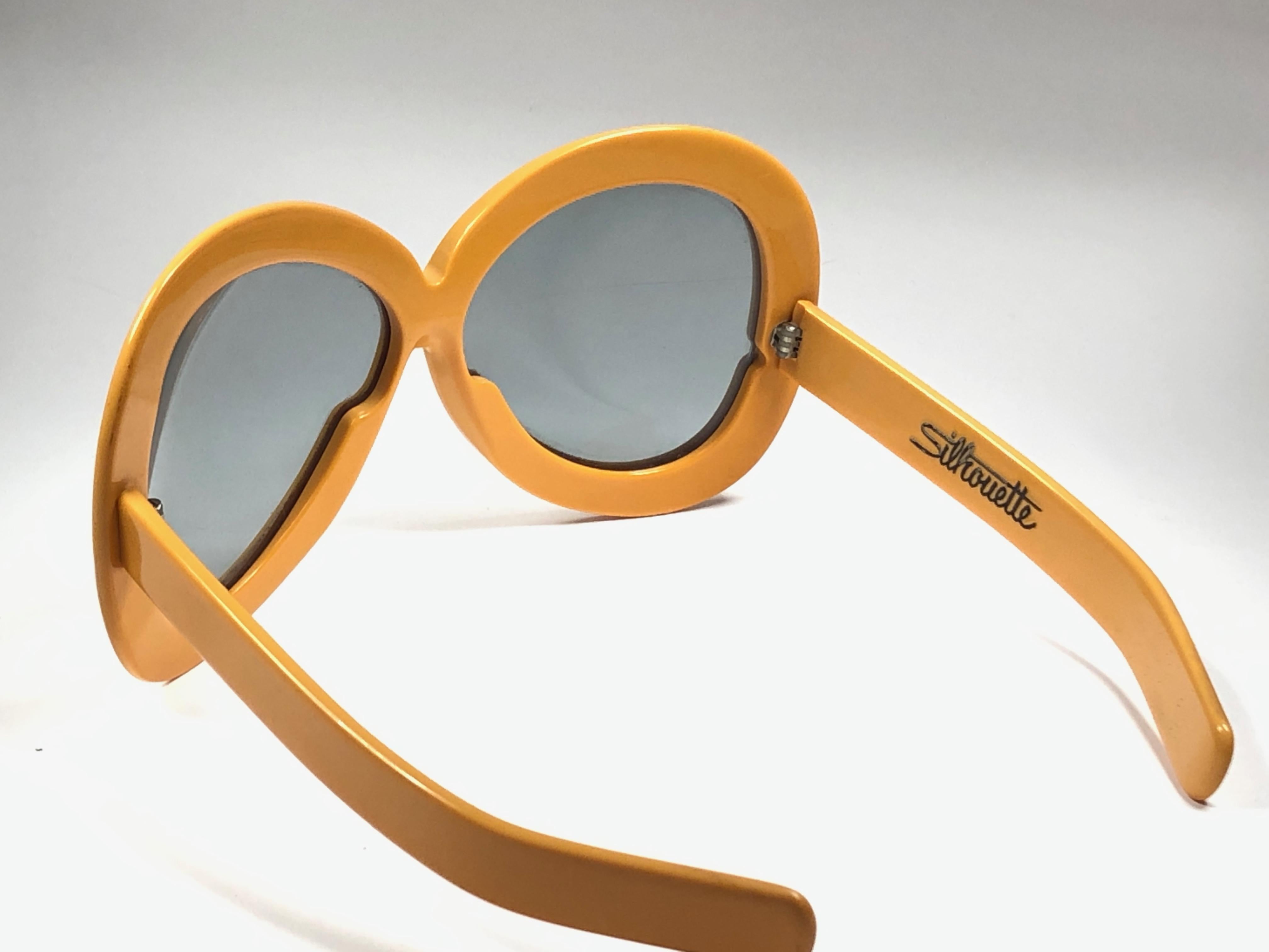 Women's or Men's New Vintage Rare Silhouette Futura 561 Ochre Collector Item 1970 Sunglasses  For Sale