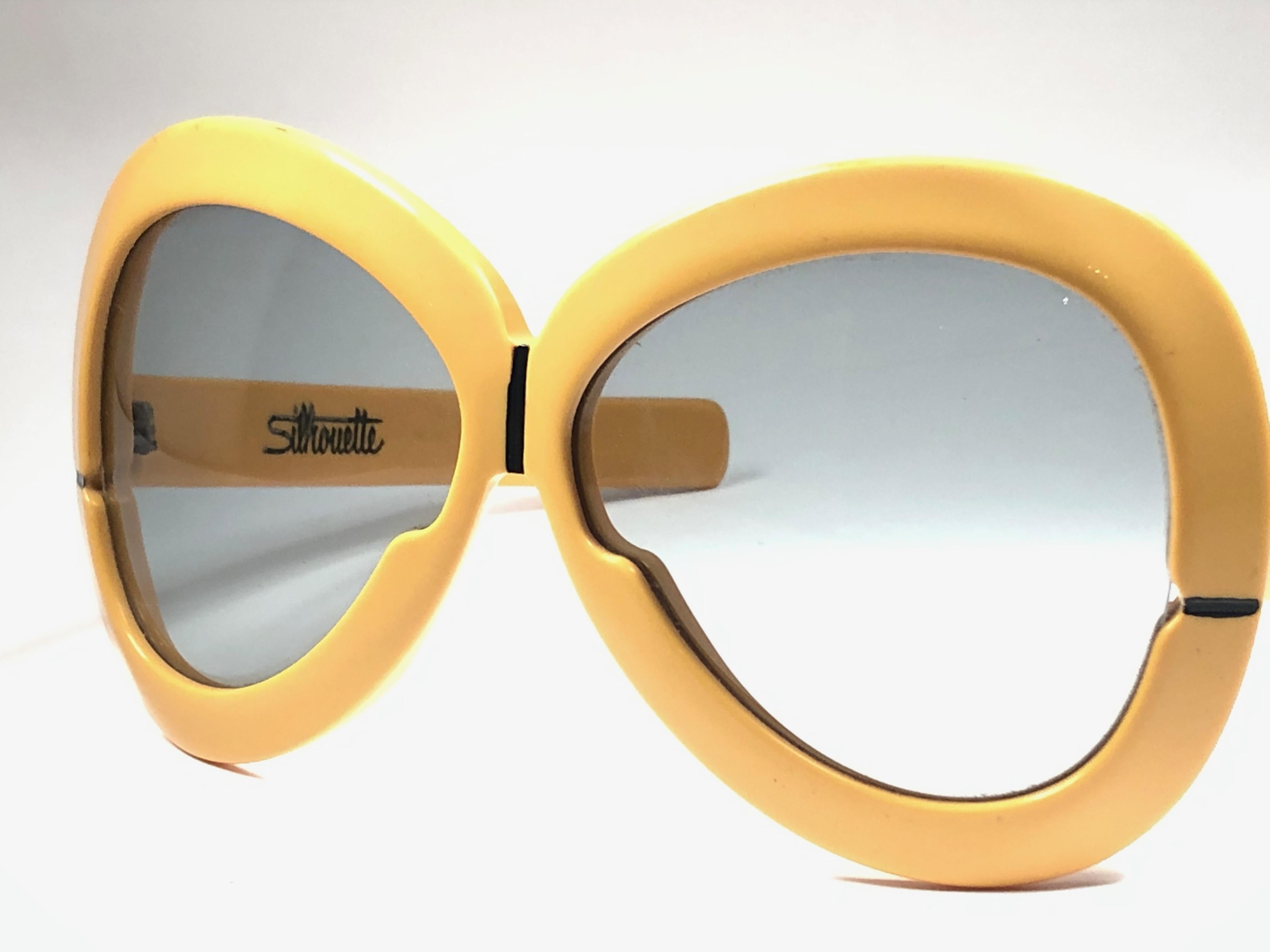 Neue Vintage Rare Silhouette Futura 561 Ocker Collector Item 1970 Sonnenbrille im Angebot 3