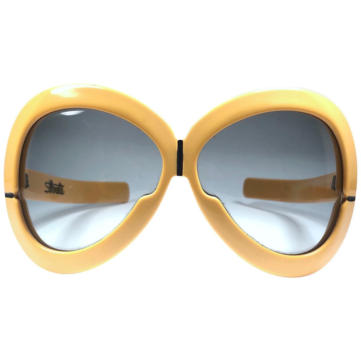 New Vintage Rare Silhouette Futura 561 Ochre Collector Item 1970 Sunglasses  For Sale
