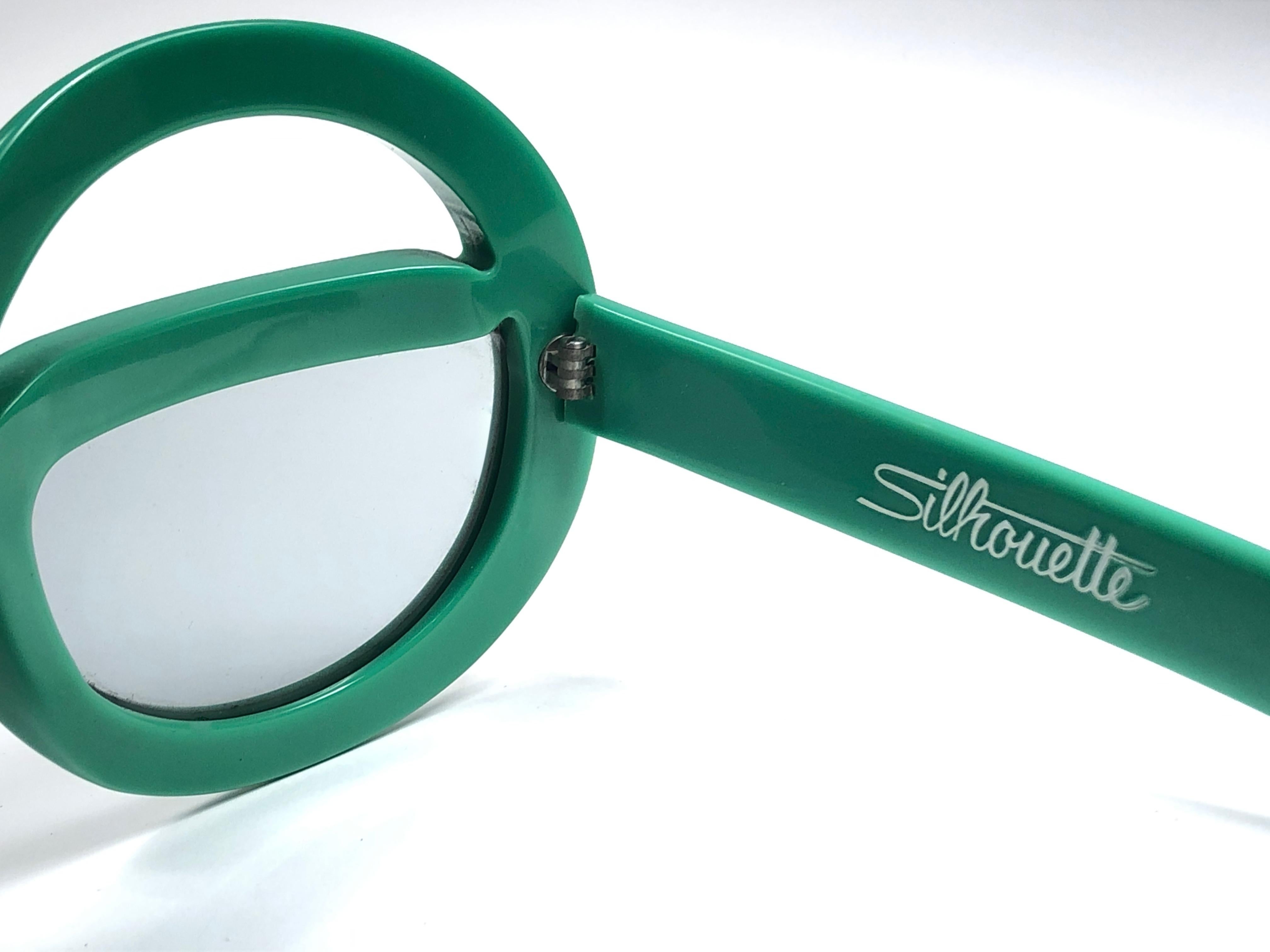 Neue Vintage Rare Silhouette Futura 562 Grün Collector Item 1970 Sonnenbrille  für Damen oder Herren im Angebot