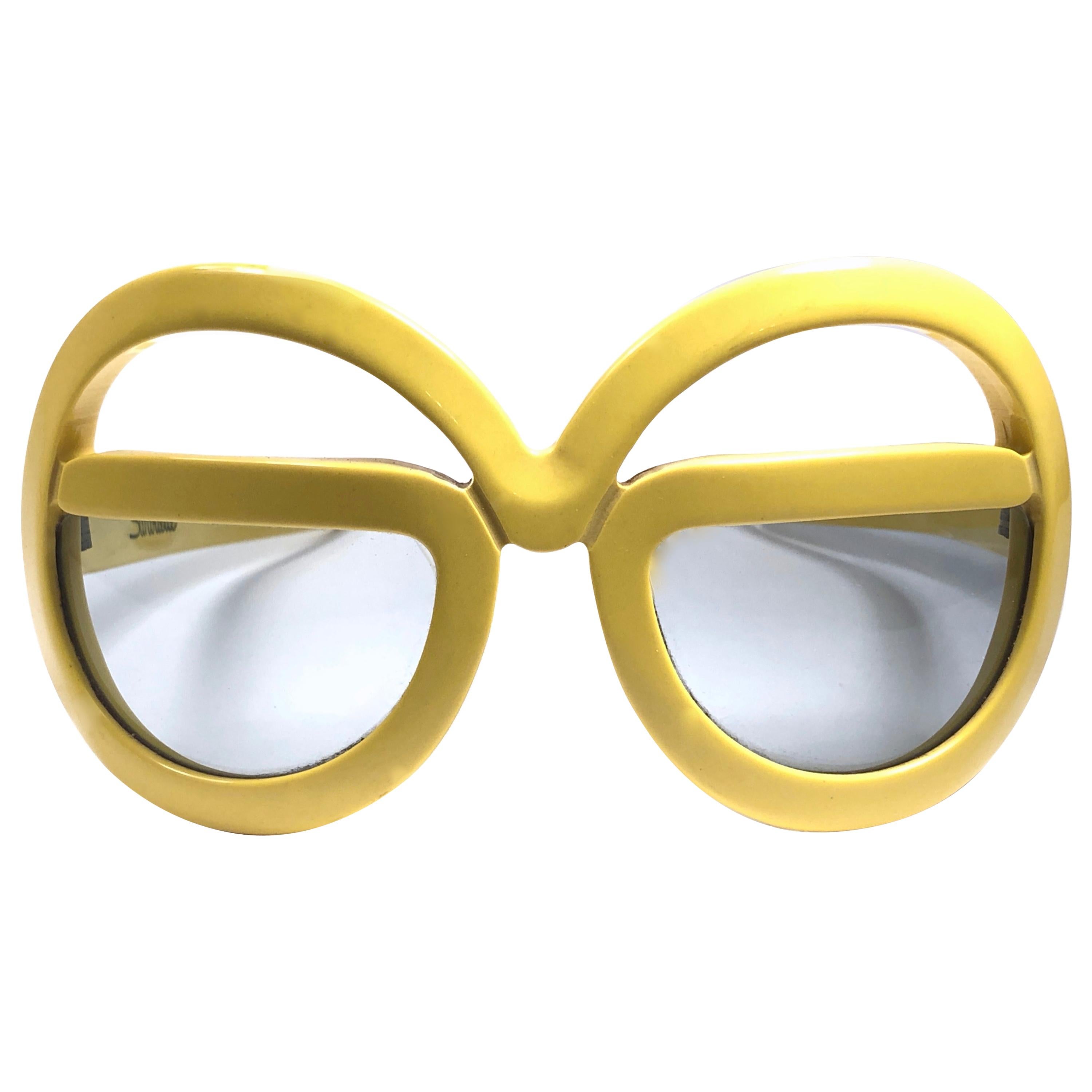 New Vintage Rare Silhouette Futura 562 Yellow Collector Item 1970 Sunglasses 