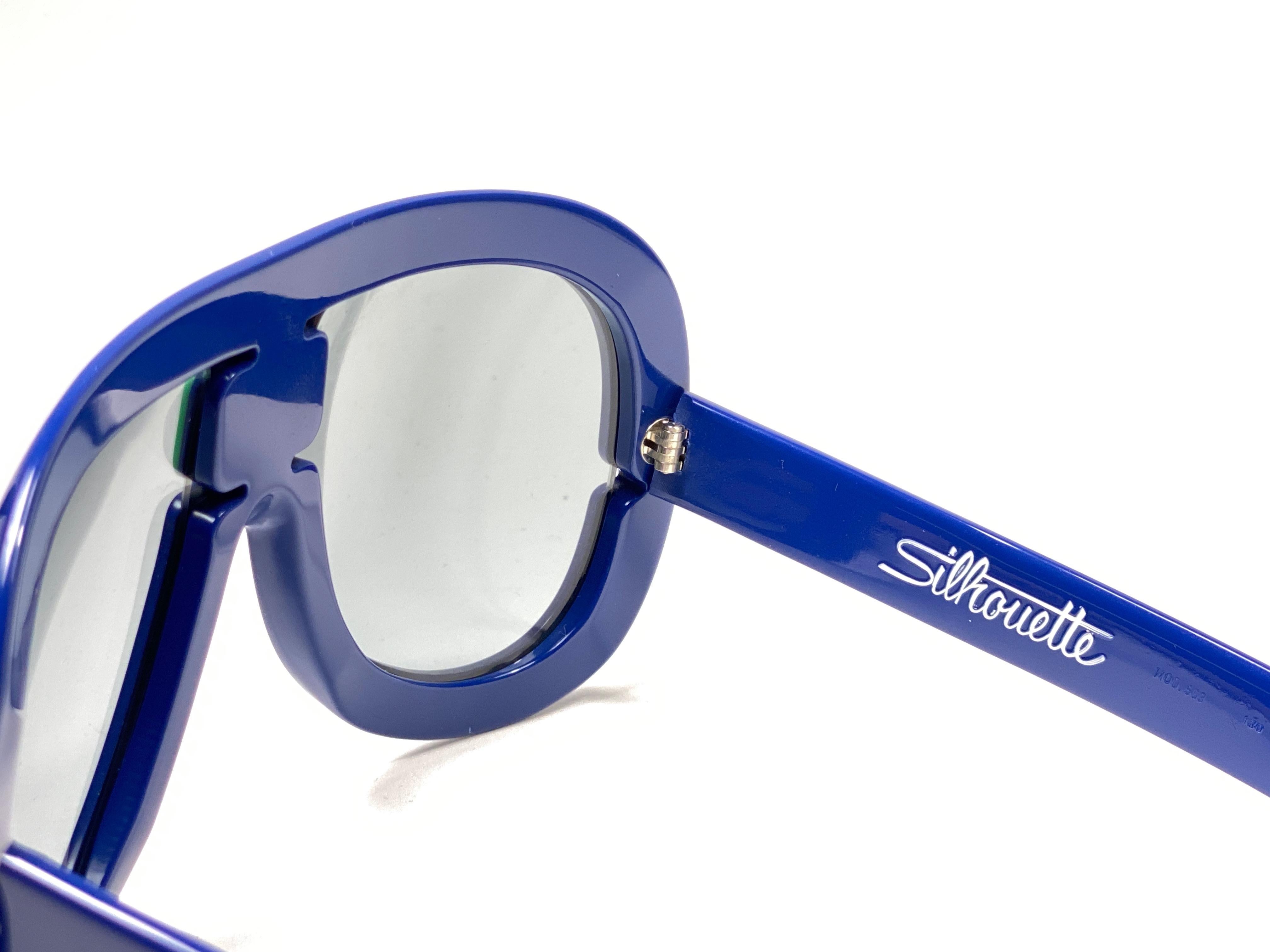 New Vintage Rare Silhouette Futura 563 Blue Collector Item 1970 Sunglasses  In New Condition For Sale In Baleares, Baleares