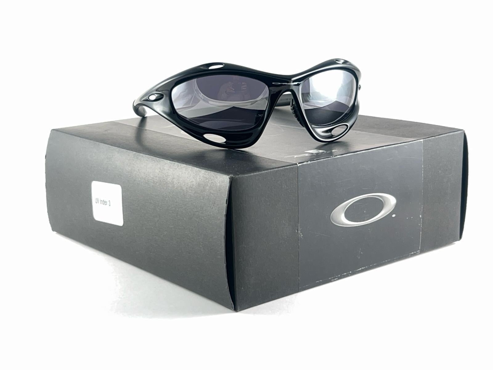 New Vintage Rare Sports Oakley Racing Jacket Gen 1 Black 1997 Sunglasses  In New Condition In Baleares, Baleares