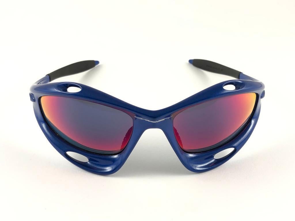 New Vintage Rare Sports Oakley Racing Jacket Gen 1 Blue 1997 Sunglasses  4