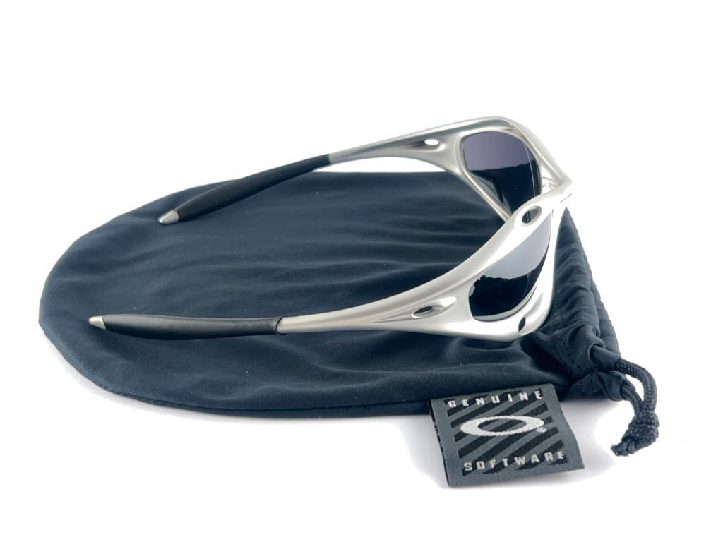 New Vintage Rare Sports Oakley Racing Jacket Gen 1 Silver 1998 Sunglasses  2