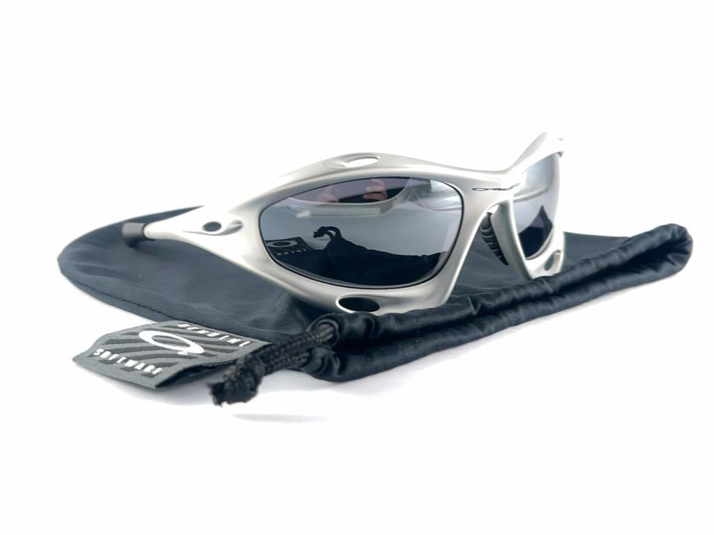 New Vintage Rare Sports Oakley Racing Jacket Gen 1 Silver 1998 Sunglasses  3