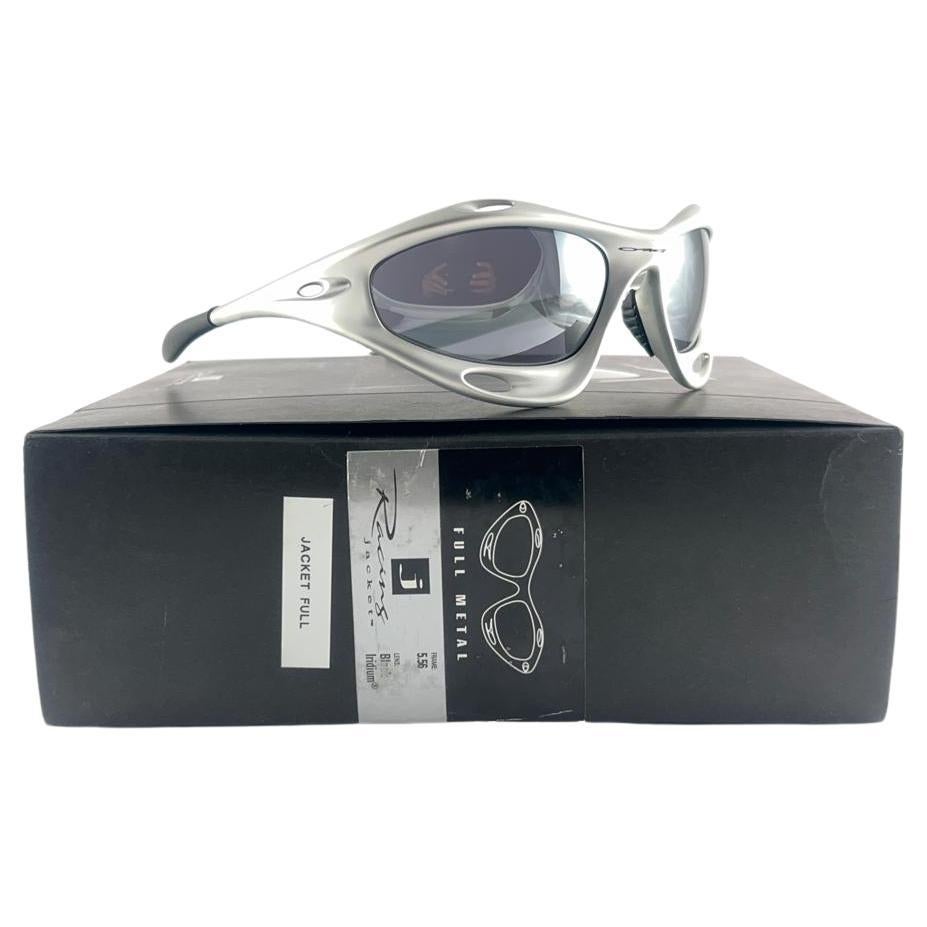 New Vintage Rare Sports Oakley Racing Jacket Gen 1 Silver 1998 Sunglasses 