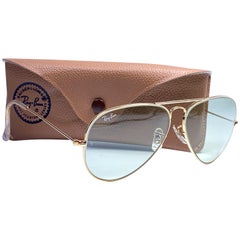 New Vintage Ray Ban Aviator 58Mm Changeable Green Lenses B&L Sunglasses
