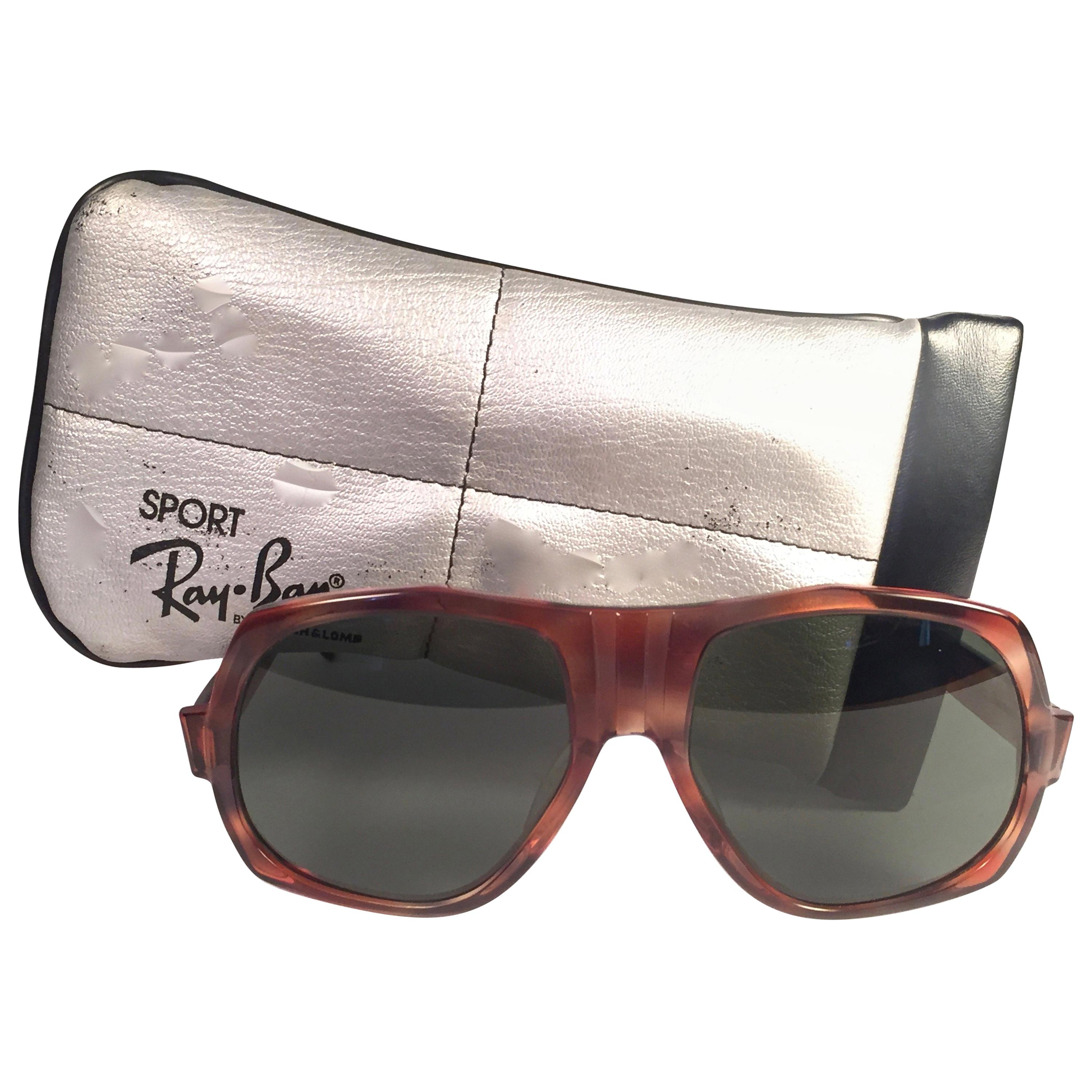 New Vintage Ray Ban B&L Bradshaw Tortoise G15 Grey Lenses Sunglasses USA