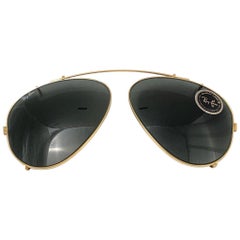 New Retro Ray Ban B&L Clip On For Aviator 62mm Sunglasses Collectors Item USA