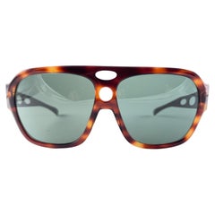 New Vintage Ray Ban B&L Corrigan II Tortoise Metal Temples Grey Lens Sunglasses