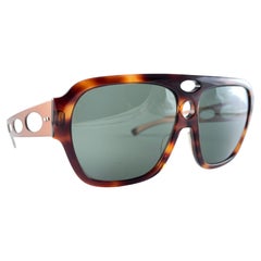 New Vintage Ray Ban B&L Corrigan II Tortoise Metal Temples Grey Lens Sunglasses