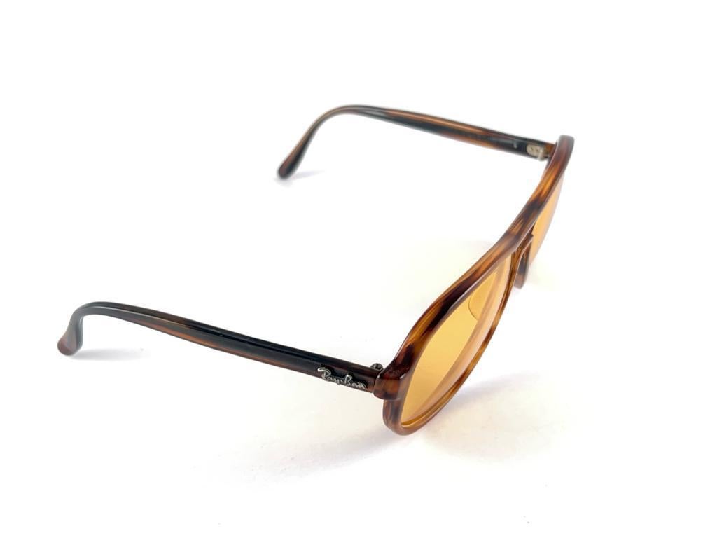New Vintage Ray Ban B&L Vagabond Tortoise Ambermatic Lenses Sunglasses USA 6
