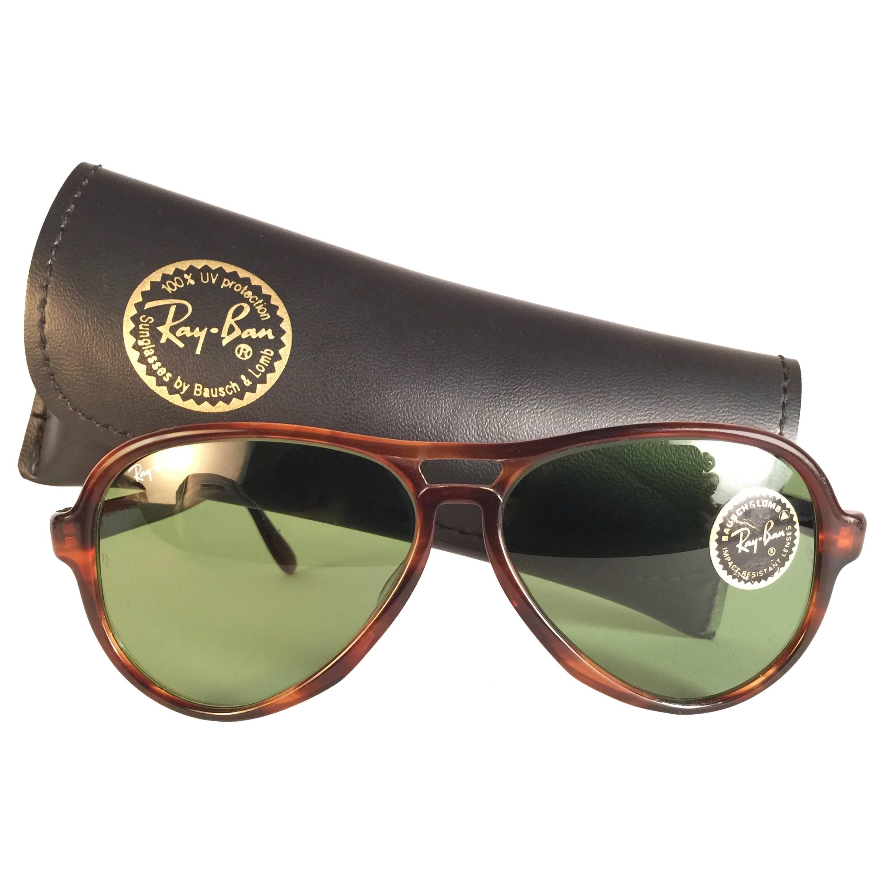 Mint Vintage Ray Ban B&L Vagabond Tortoise G15 Grey Lenses Sunglasses USA  at 1stDibs