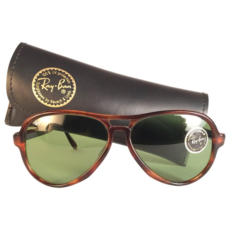 bestuurder Heb geleerd Gedetailleerd Mint Vintage Ray Ban B&L Vagabond Tortoise G15 Grey Lenses Sunglasses USA  at 1stDibs