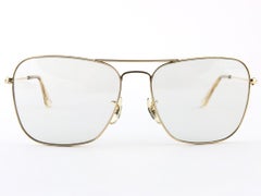 New Vintage Ray Ban Caravan Gold Changeable Lenses 1970's B&L Sunglasses