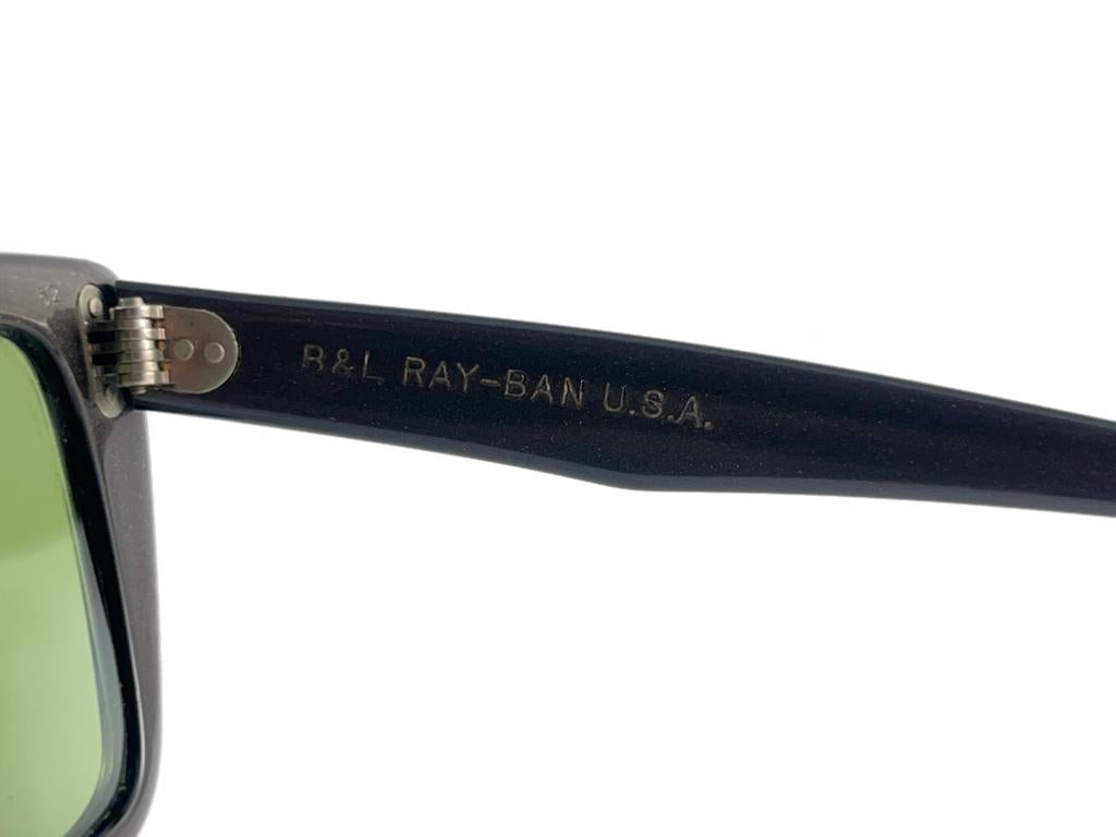Neu Vintage Ray Ban Caribbean 1960er Jahre Midcentury Grüne Lenses Usa B&L Sonnenbrille im Angebot 5