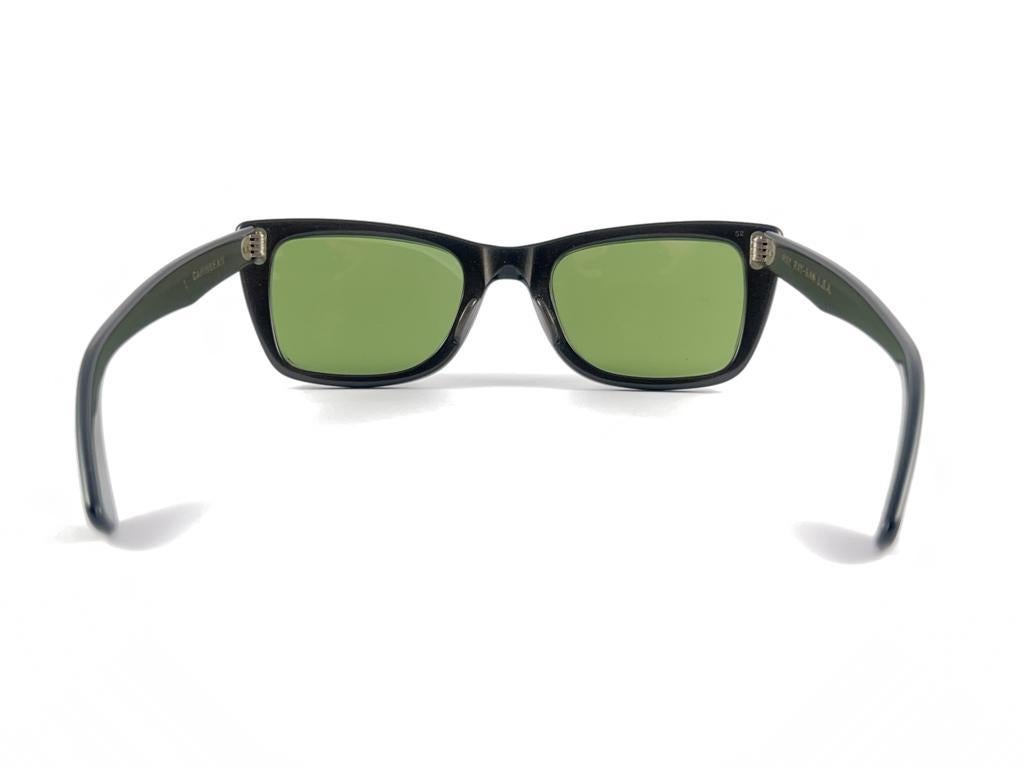 Neu Vintage Ray Ban Caribbean 1960er Jahre Midcentury Grüne Lenses Usa B&L Sonnenbrille im Angebot 8
