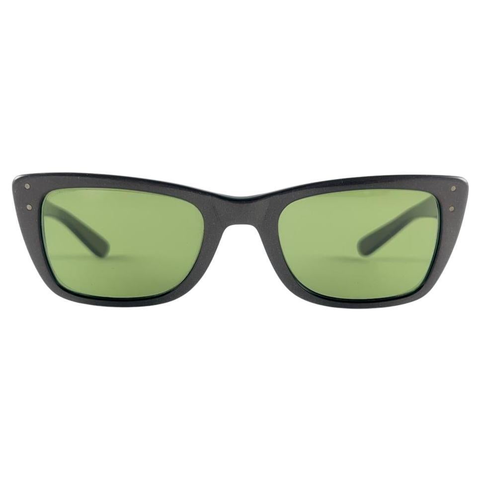 Neu Vintage Ray Ban Caribbean 1960er Jahre Midcentury Grüne Lenses Usa B&L Sonnenbrille im Angebot