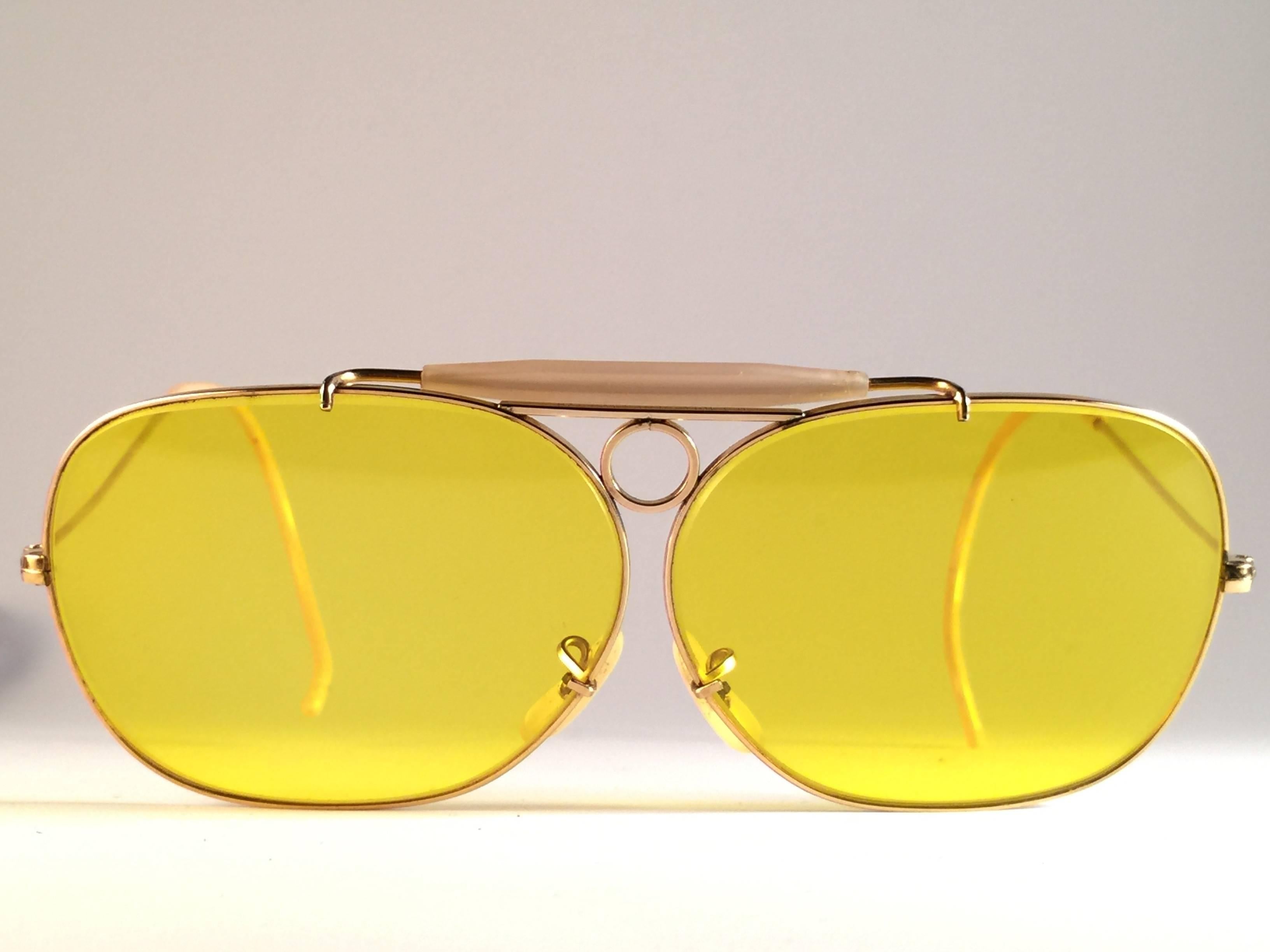 Neu Vintage Ray Ban Decot 10 K Gold 62Mm Kalichrome Lenses 1970er B&L Sonnenbrille (Braun) im Angebot